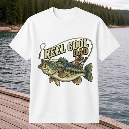 Reel Cool Dad Bass Fishing Father's Day T-Shirt