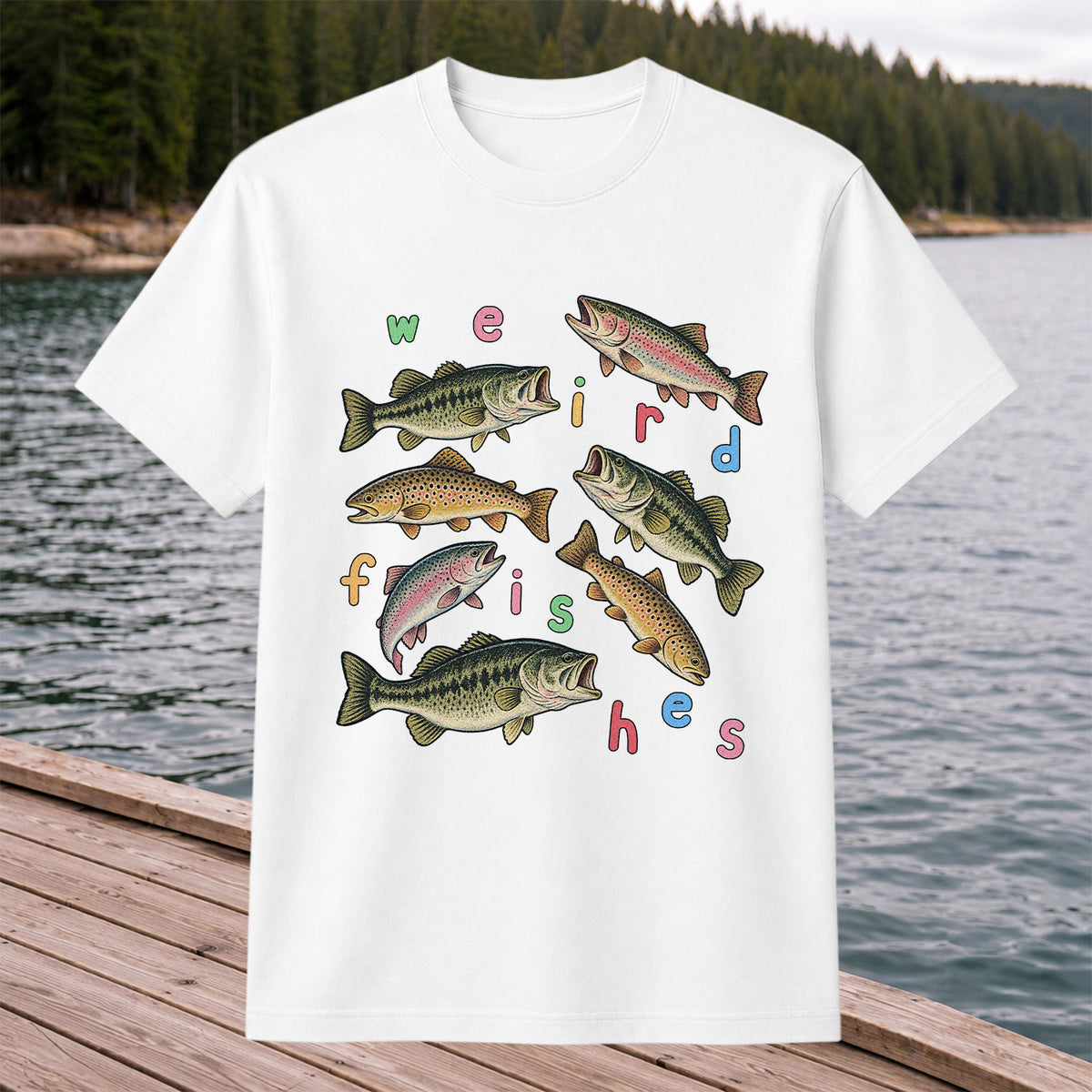 Weird Fishes Bass and Trout Fishing Graphic T-Shirt