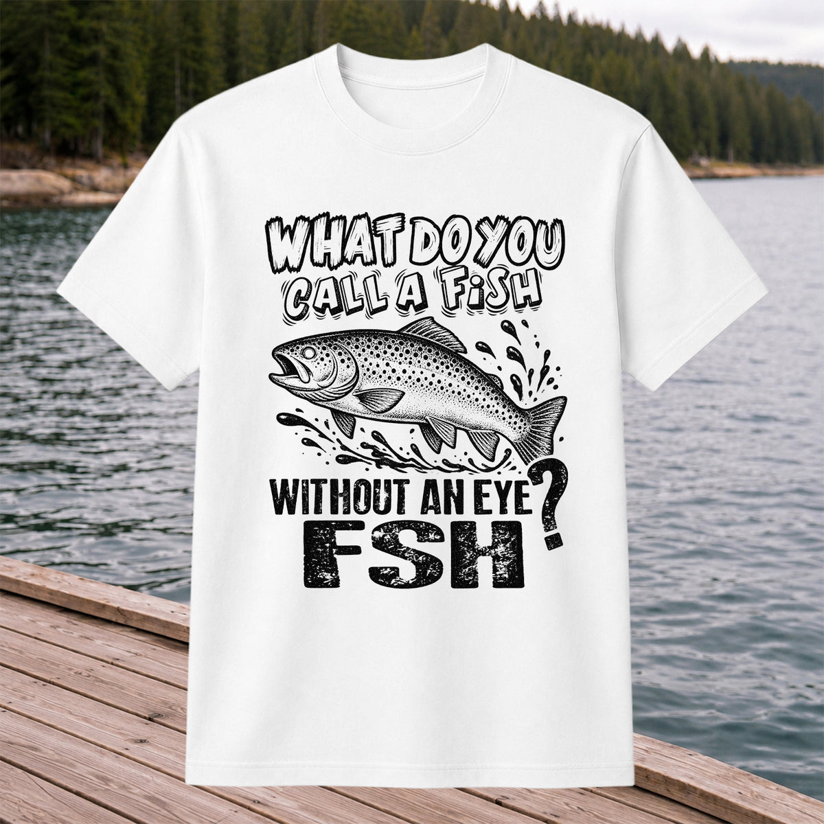 What Do You Call a Fish Without an Eye FSH Funny Fishing T-Shirt