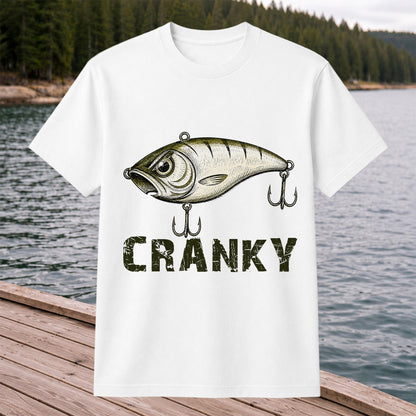 Cranky Vintage Crankbait Fishing Lure Graphic T-Shirt