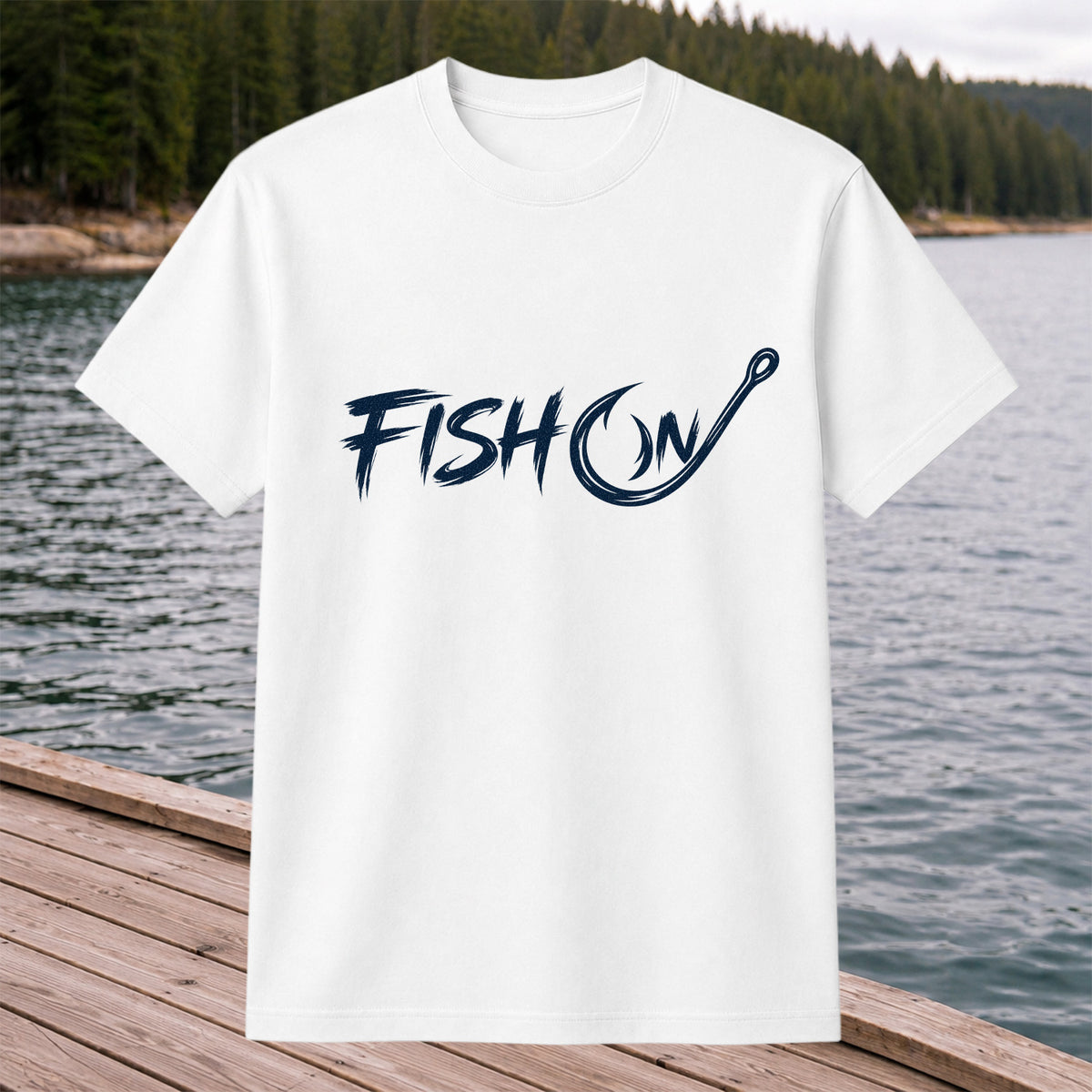 Fish On Fishing Hook Graphic T-Shirt