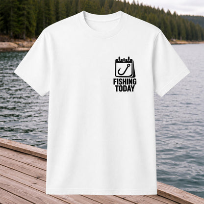 Fishing Today Calendar and Hook Minimalist Graphic T-Shirt