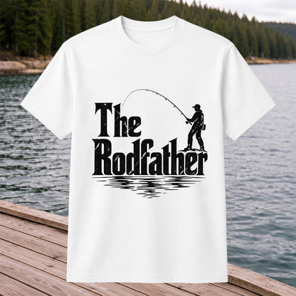 The Rodfather Funny Fishing Graphic T-Shirt