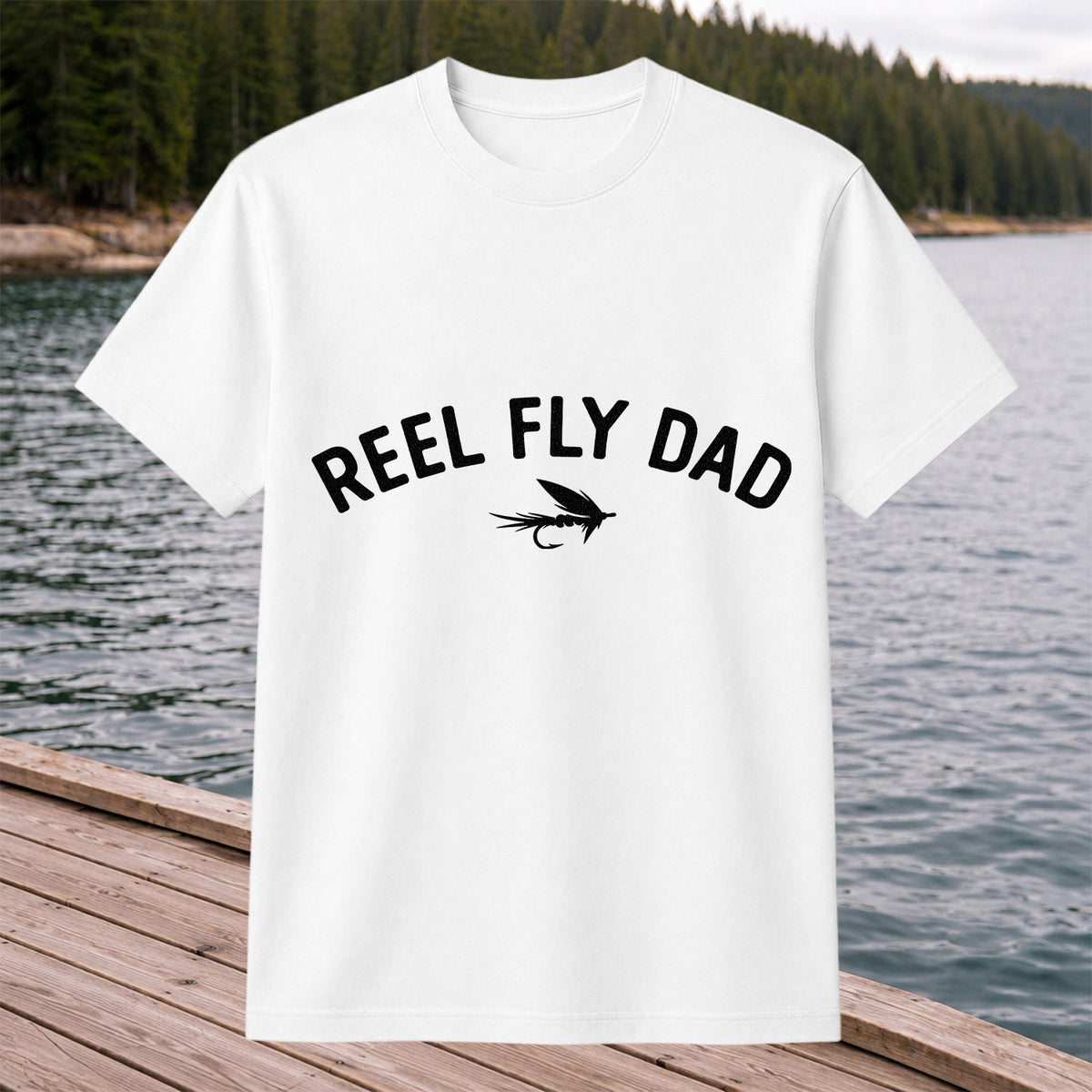 Reel Fly Dad Fly Fishing Lure Graphic T-Shirt