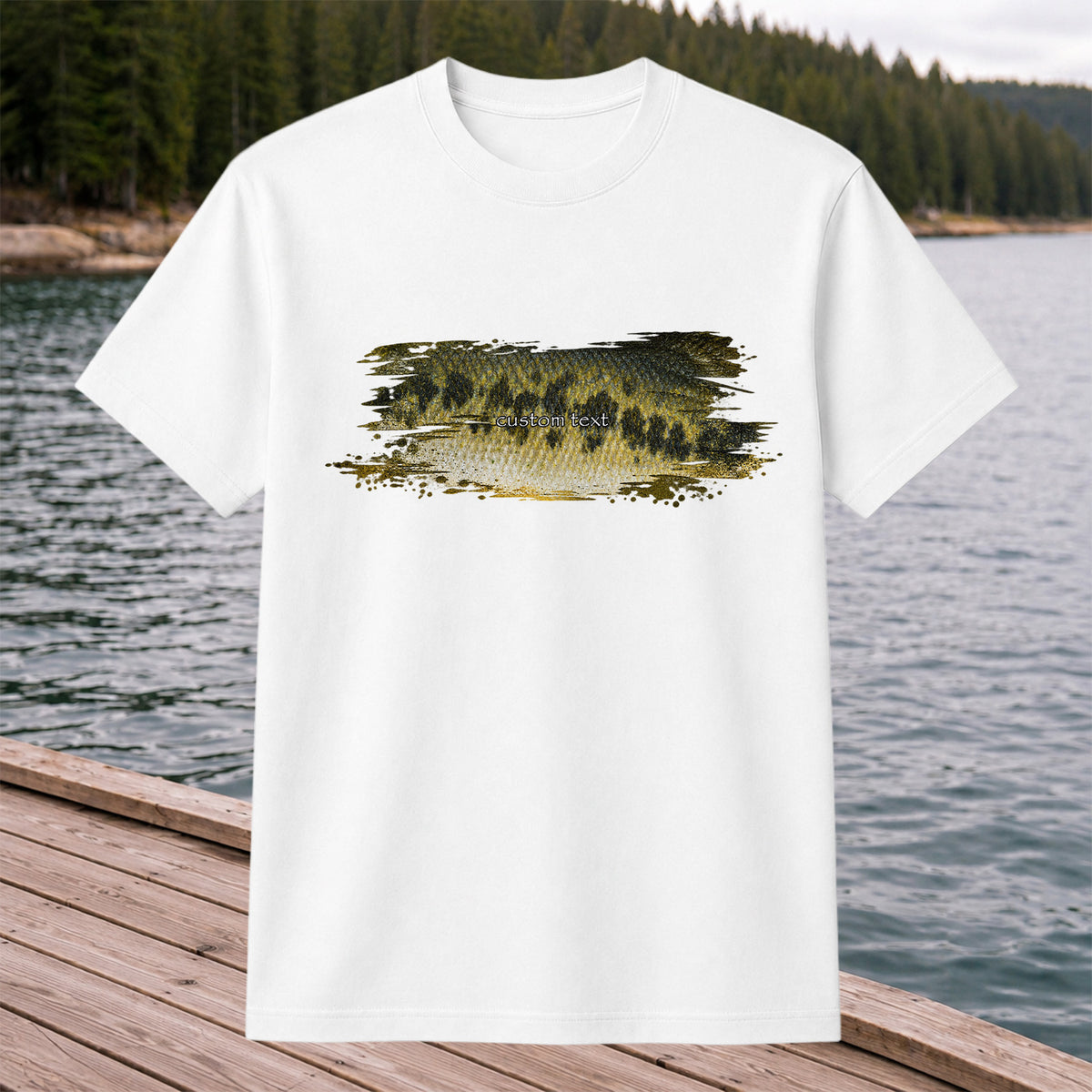 Custom Text Bass Fishing Graphic T-Shirt