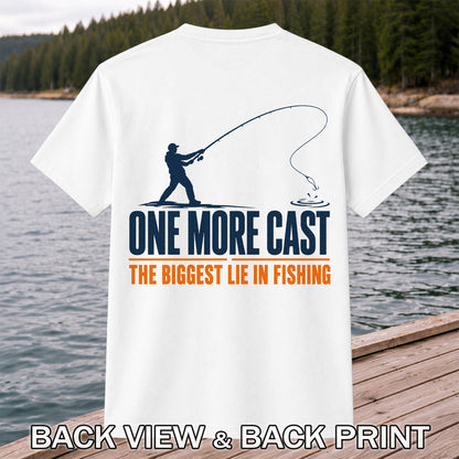 Fishing Angler Silhouette Graphic T-Shirt | Back Print