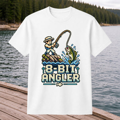 8-Bit Angler Pixel Art Bass Fishing Graphic T-Shirt