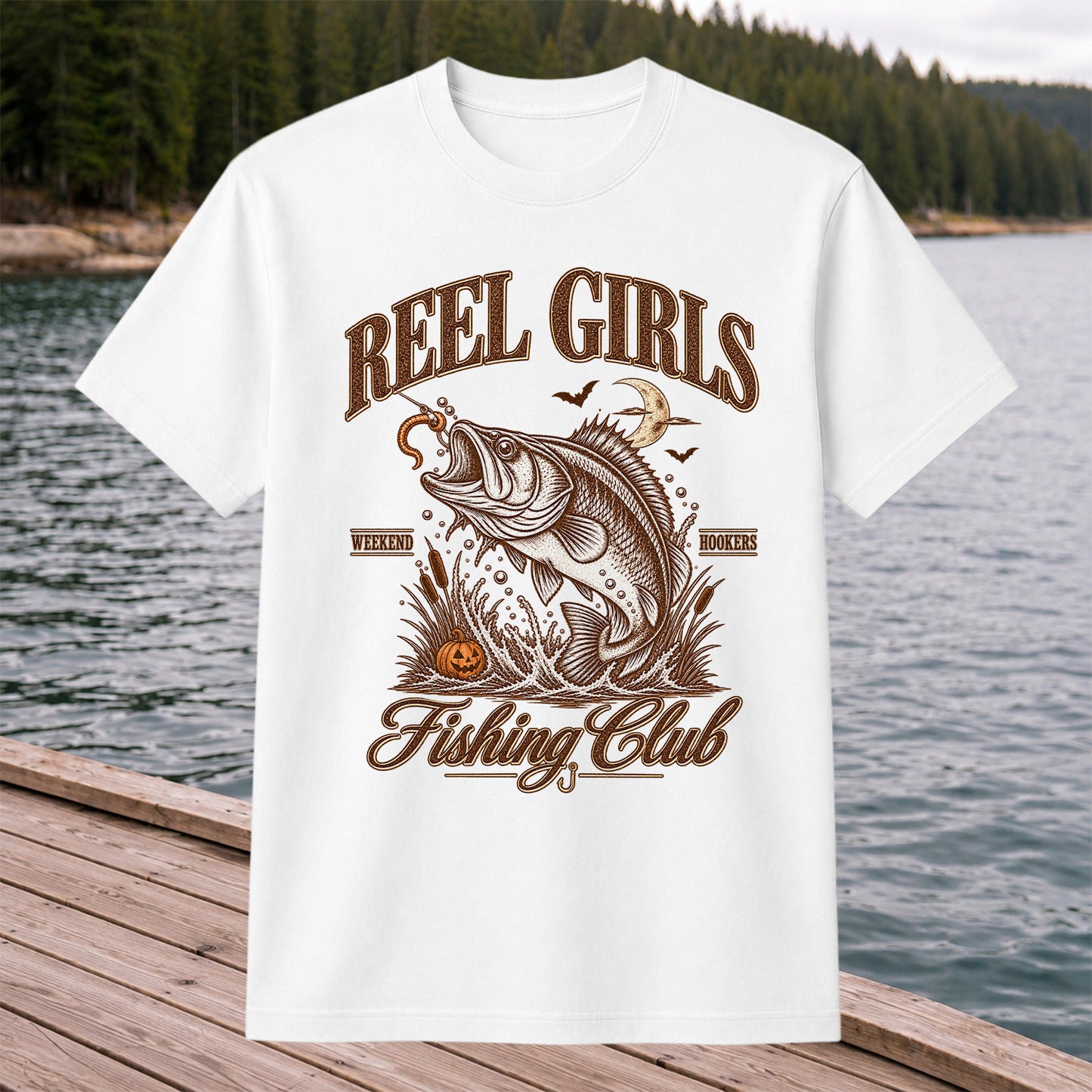 Reel Girls Weekend Hookers Halloween Bass Fishing T-Shirt