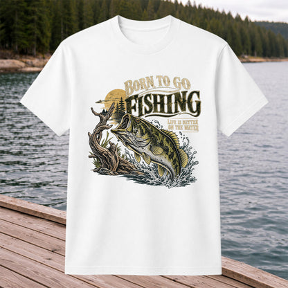 Born to Go Fishing Largemouth Bass Graphic T-Shirt