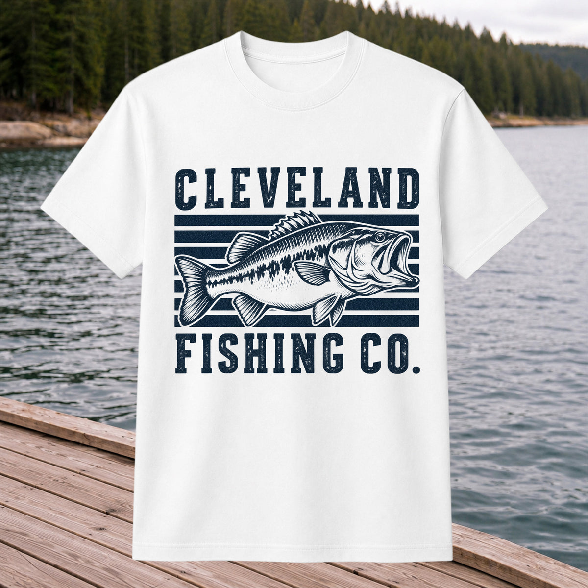 Cleveland Fishing Co Bass Fishing Graphic T-Shirt