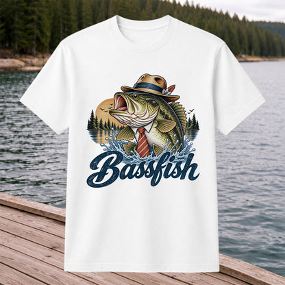 Cowboy Hat Bass Fishing Graphic T-Shirt