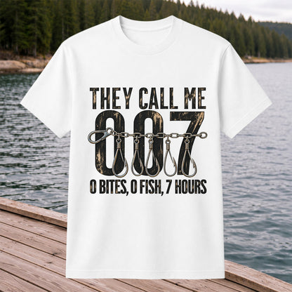 Zero Bites Fishing Hook Funny Graphic T-Shirt
