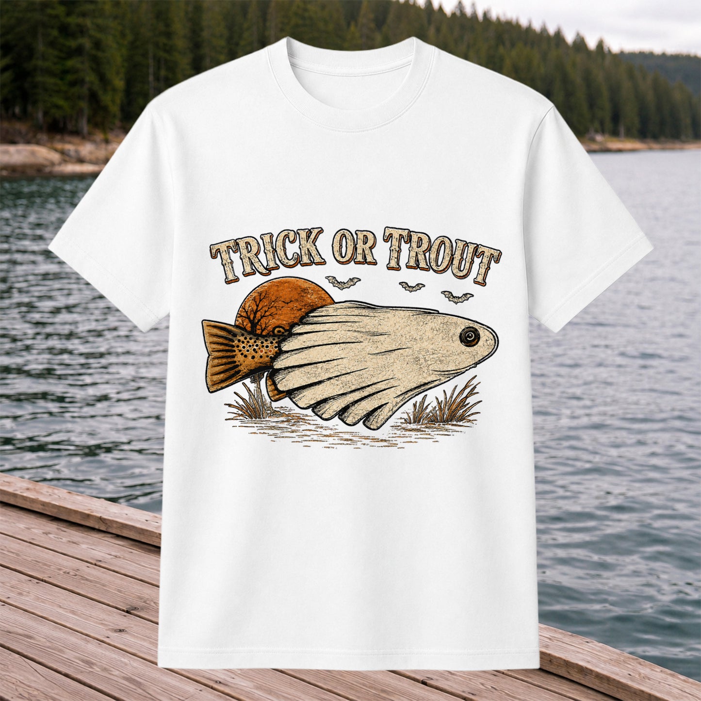 Trick or Trout Halloween Fishing T Shirt