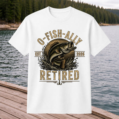O-Fish-Ally Retired Bass Fishing T-Shirt