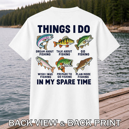 Colorful Fish Fishing Hobby Graphic T-Shirt | Back Print