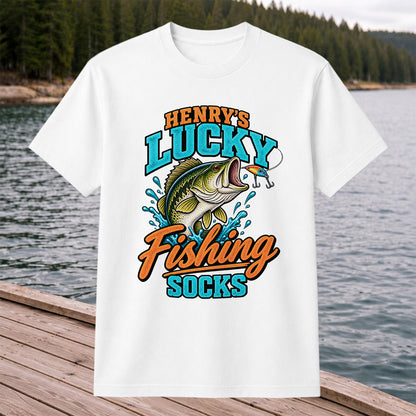 Henry's Lucky Fishing Socks Jumping Bass Graphic T-Shirt