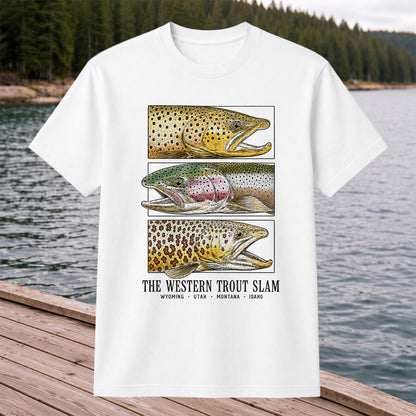 The Western Trout Slam Wyoming Utah Montana Idaho Fishing T-Shirt
