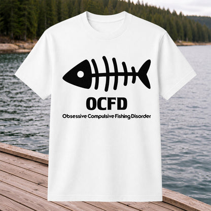 Funny Fish Skeleton Fishing Graphic T-Shirt