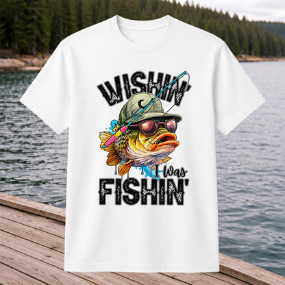 Wishin' I Was Fishin' Funny Sunfish Graphic T-Shirt