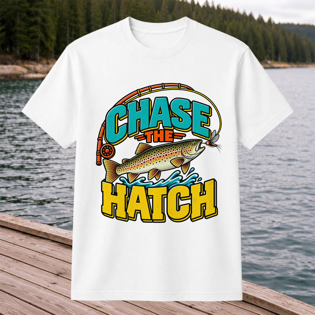 Chase the Hatch Brown Trout Fly Fishing T-Shirt