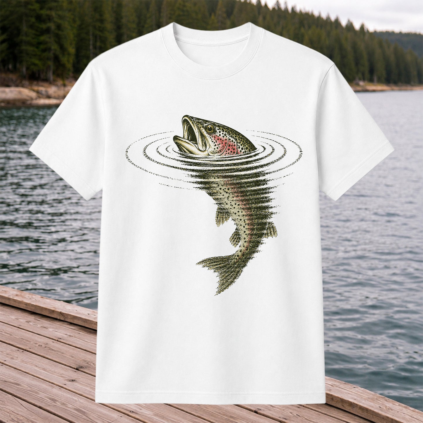 Trout Fishing T-Shirt River Fishing Vintage Angler Tee