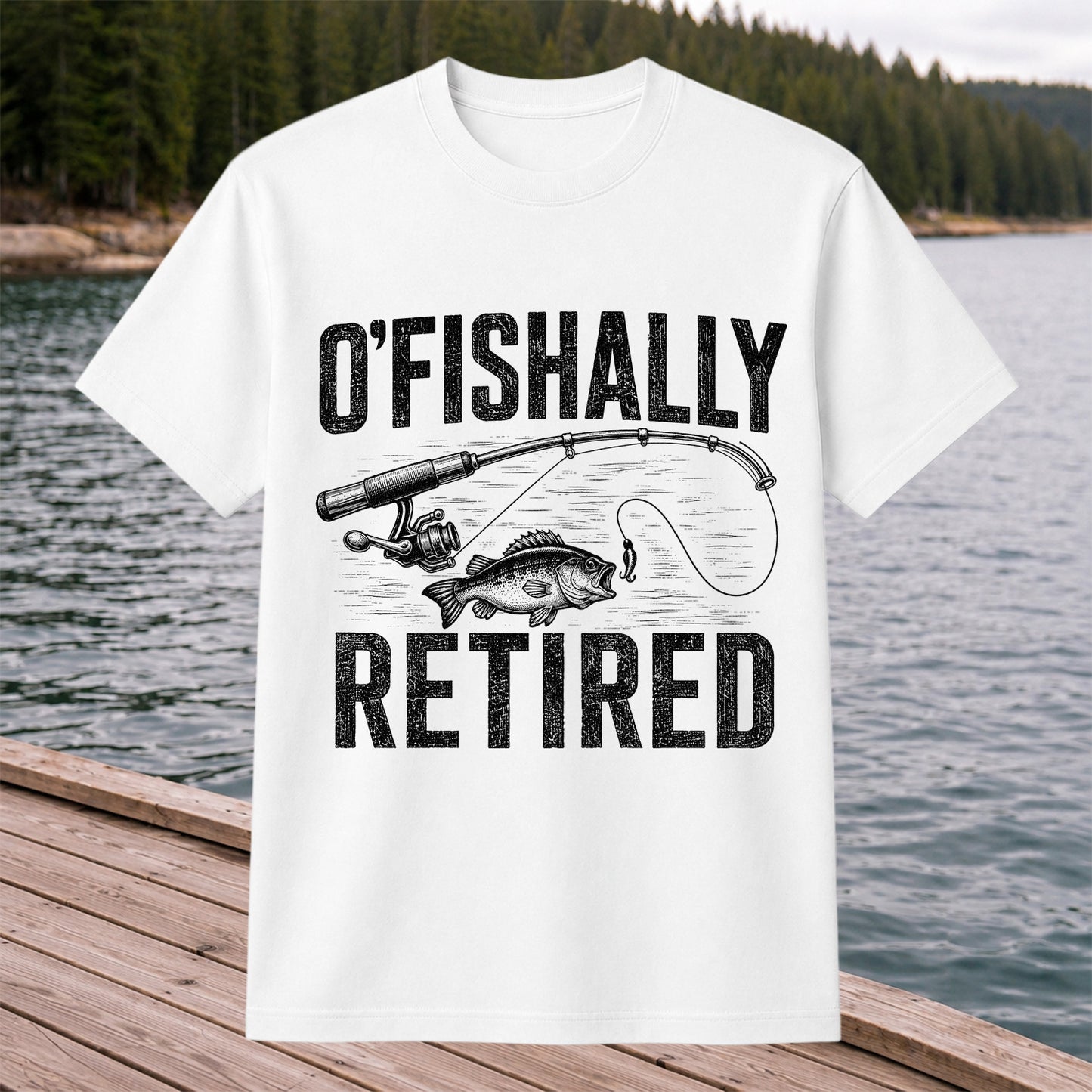 O'Fishally Retired T-Shirt Bass Fishing Retirement Gift for Fisherman