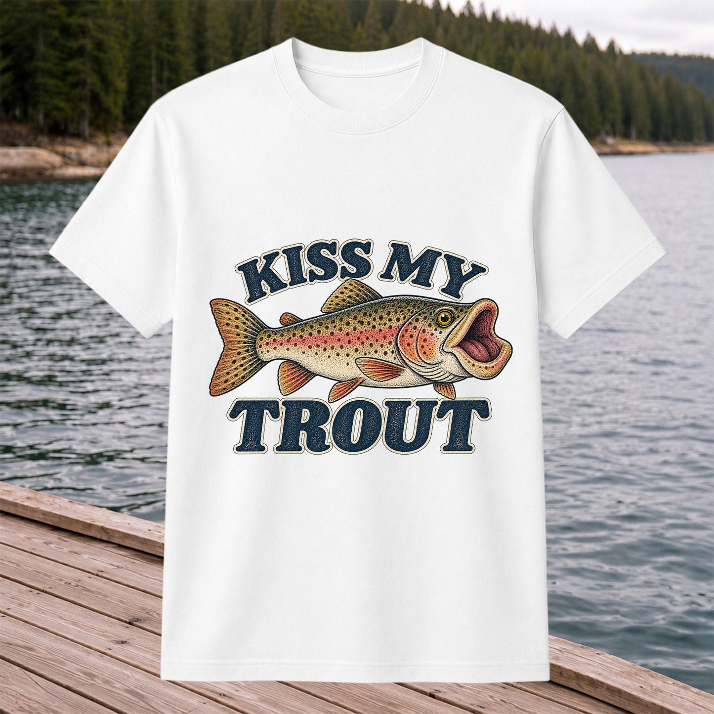 Kiss My Trout Funny Trout Fishing T-Shirt