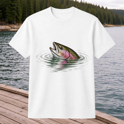 Rainbow Trout Fishing T-Shirt, Fly Fishing Tee for Anglers