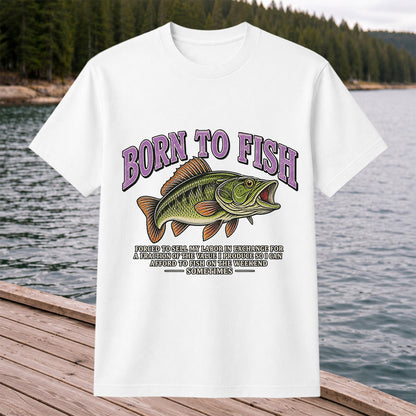 Born to Fish Funny Bass Fishing Graphic T-Shirt