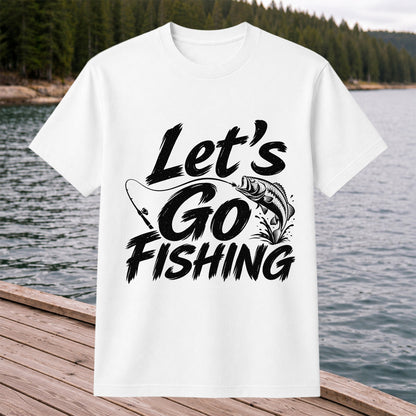 Let's Go Fishing with Jumping Bass Graphic T-Shirt