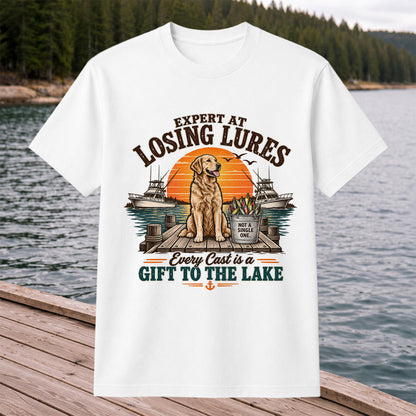 Expert at Losing Lures Golden Retriever Funny Fishing T-Shirt