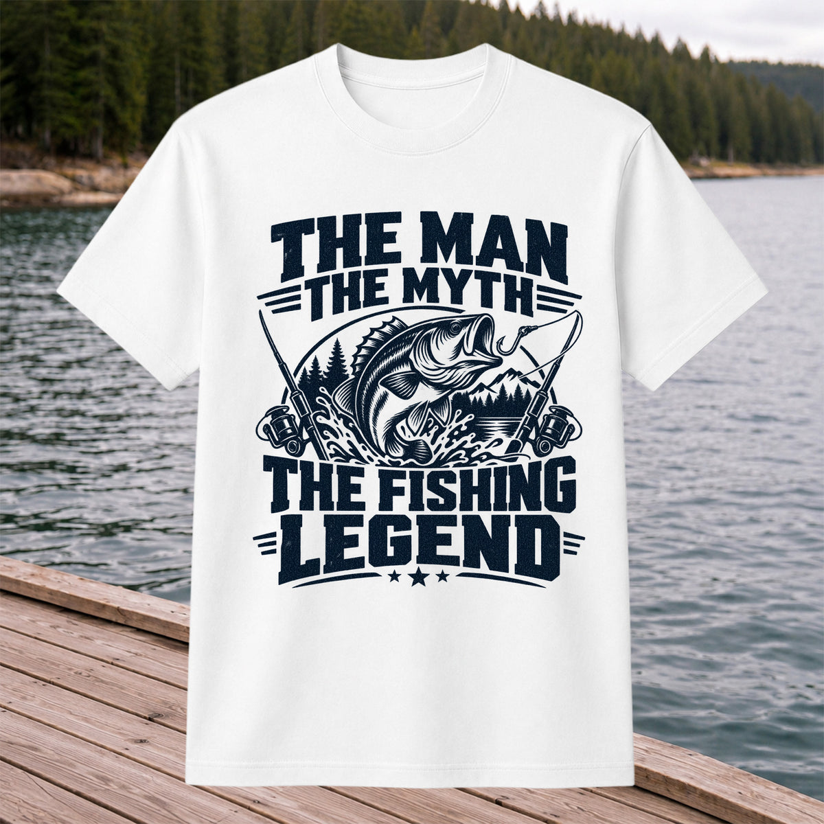 The Man The Myth The Fishing Legend Bass Graphic T-Shirt