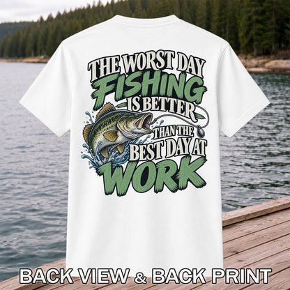 Largemouth Bass Fishing Humor Graphic T-Shirt | Back Print