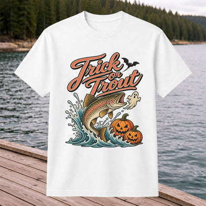 Trick or Trout Halloween Trout Fishing Graphic T-Shirt