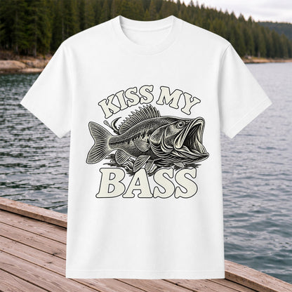 Kiss My Bass Vintage Fish Funny Fishing T-Shirt