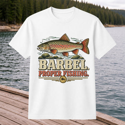 Barbel Proper Fishing Brown Trout Graphic T-Shirt