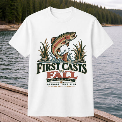 First Casts of Fall September Trout Fishing Graphic T-Shirt