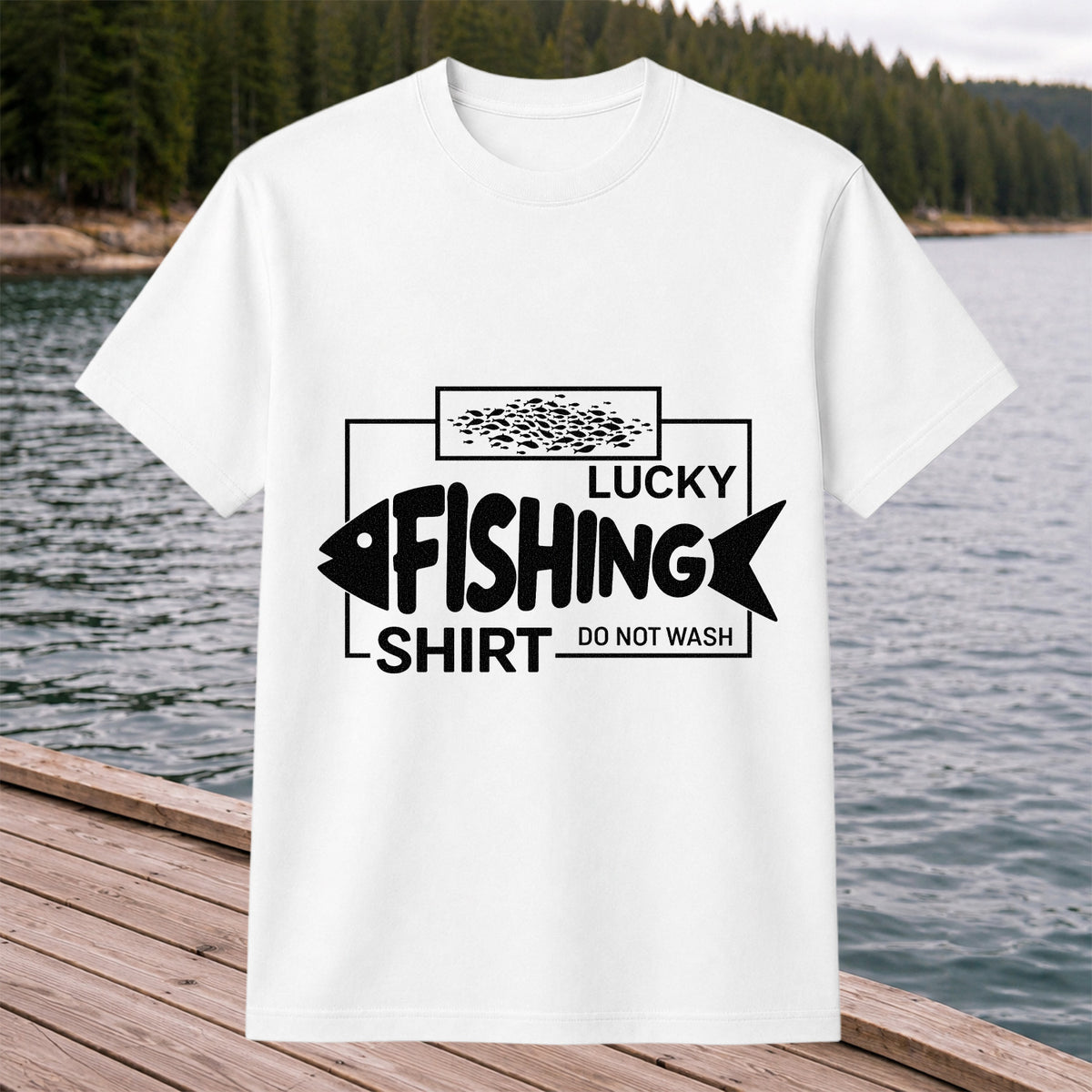 Lucky Fishing Shirt Do Not Wash Funny Fish Graphic T-Shirt