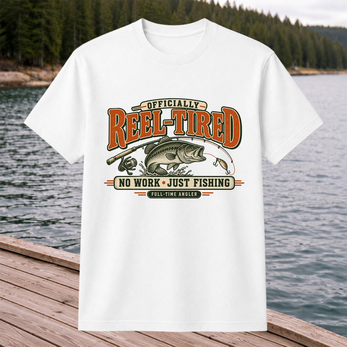 Retired Bass Fishing No Work Graphic T-Shirt