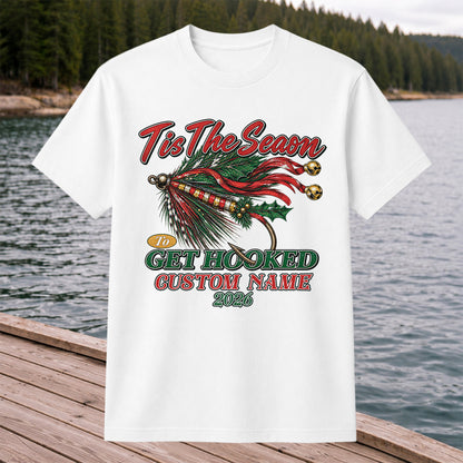 Personalized Christmas Fly Fishing Custom Name T-Shirt