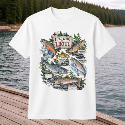 Field Guide to Trout Vintage Freshwater Fishing Graphic T-Shirt
