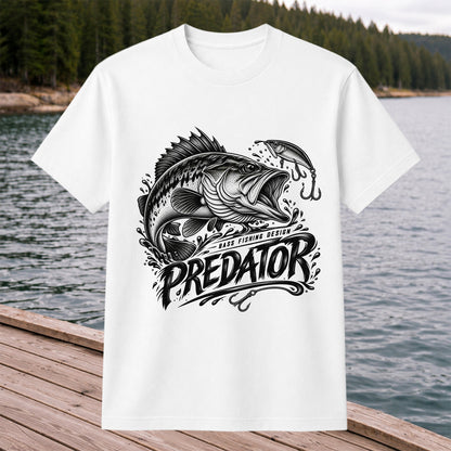 Predator Bass Fishing Design Largemouth Bass Graphic T-Shirt
