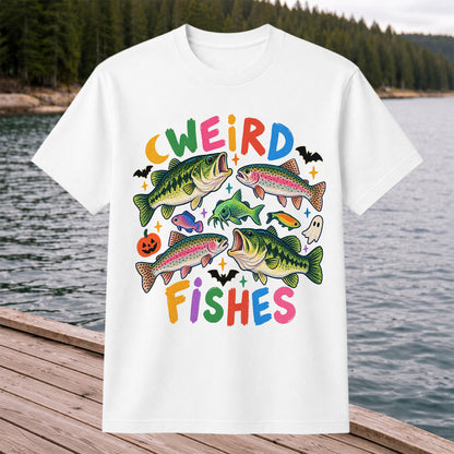 Weird Fishes Halloween Bass and Rainbow Trout Fishing T-Shirt