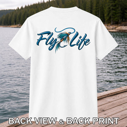 Fly Life Fishing Lure Graphic T-Shirt | Back Print