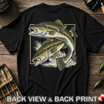 Vintage Bass Fishing Graphic T-Shirt | Back Print