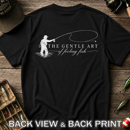 The Gentle Art of Fooling Fish Vintage Fishing Graphic T-Shirt | Back Print