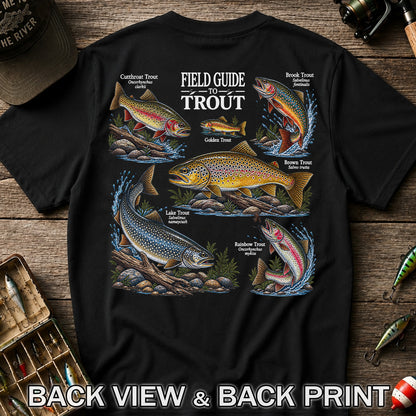 Field Guide to Trout Fishing Species Graphic T-Shirt | Back Print