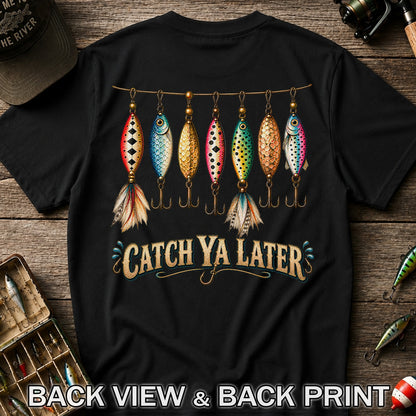 Catch Ya Later Vintage Fishing Lures Graphic T-Shirt | Back Print
