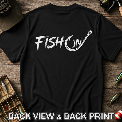 Fish On Fishing Hook Graphic T-Shirt | Back Print