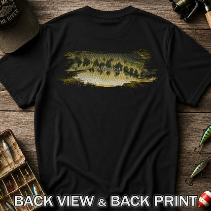 Custom Text Bass Fishing Graphic T-Shirt | Back Print